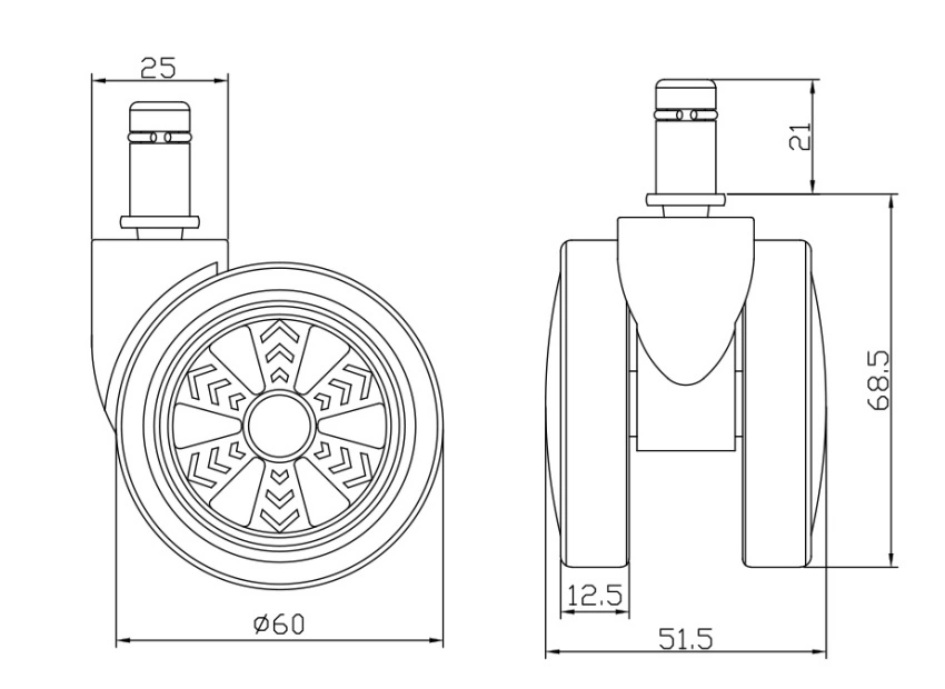 Removable Swivel Wheels for Chair, Furniture and Appliances