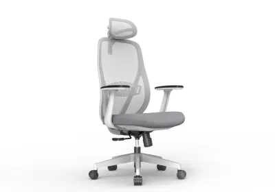 Ultima sedia da ufficio direzionale traspirante in rete con design moderno con schienale a V e ruote