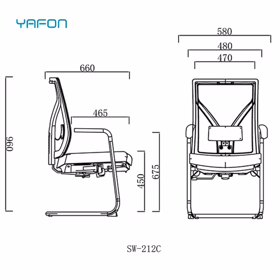 La sedia ergonomica per visitatori Silla Escritorio più popolare Sala conferenze per la formazione Sedia da ufficio in rete per ospiti senza ruote